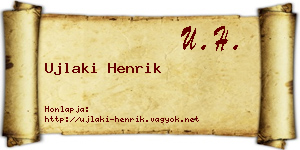 Ujlaki Henrik névjegykártya